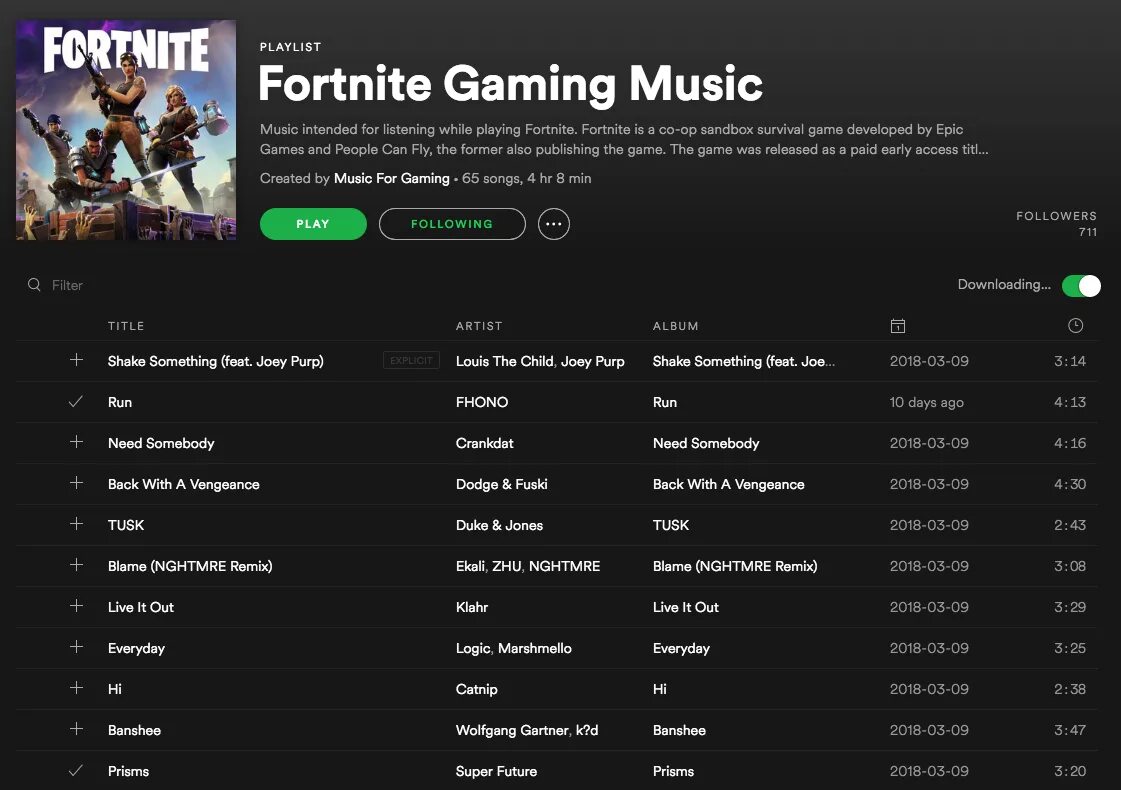 Game music download. Плейлист. Образец плейлиста. Spotify. Спотифай плеер.