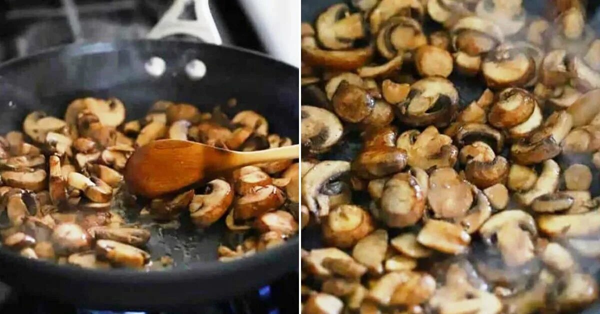 Сколько жарить вешенки на сковороде по времени. Кот ест грибы жареные. Целые шампиньоны на сковороде. Как понять что грибы пожарились. До какого состояния жарить шампиньоны.