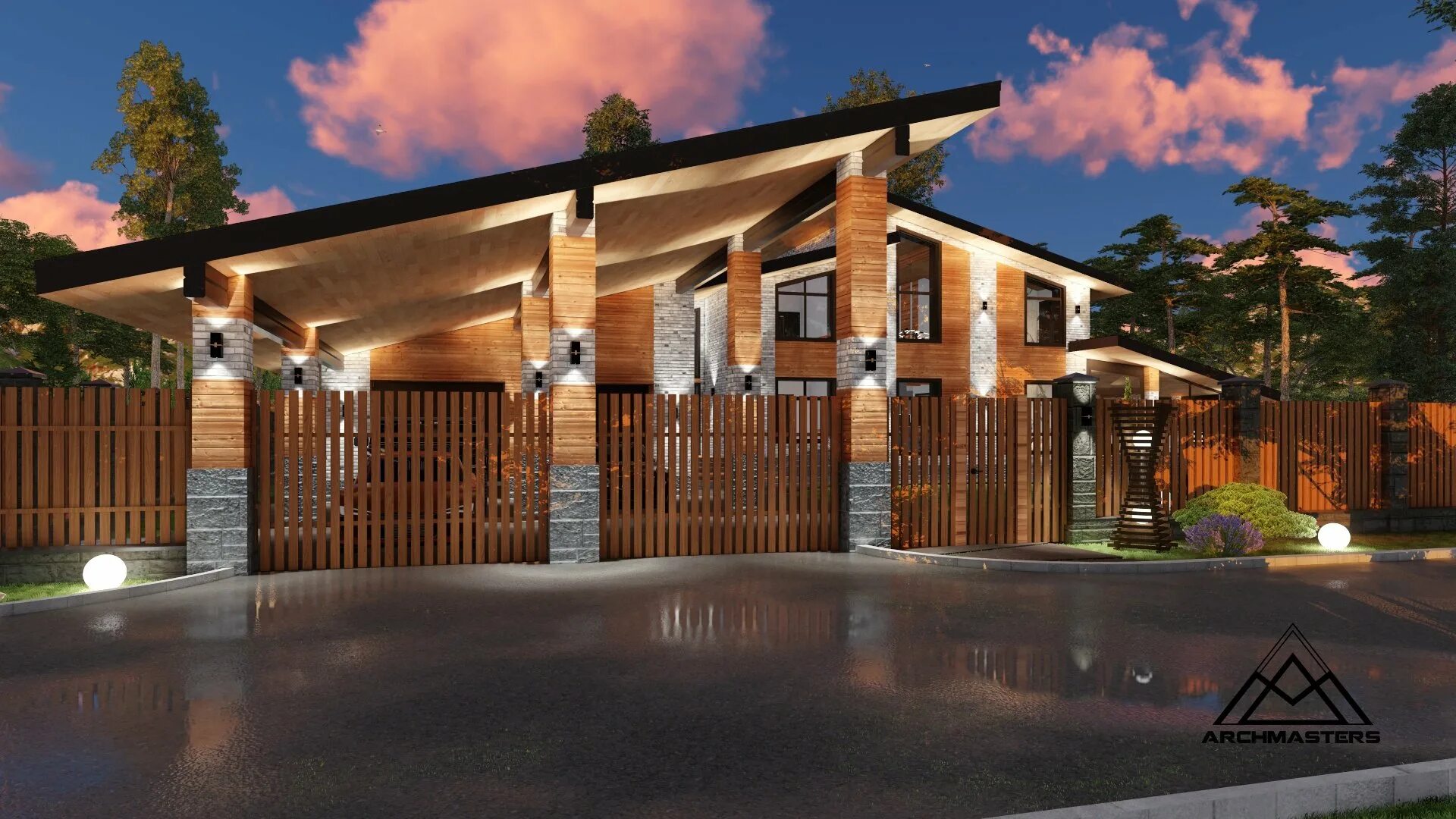 Забор в стиле райта. Дом баня забор. Каркасная баня 4х5 под ключ. Хозблок с дровником односкатный. Гараж в стиле шале.