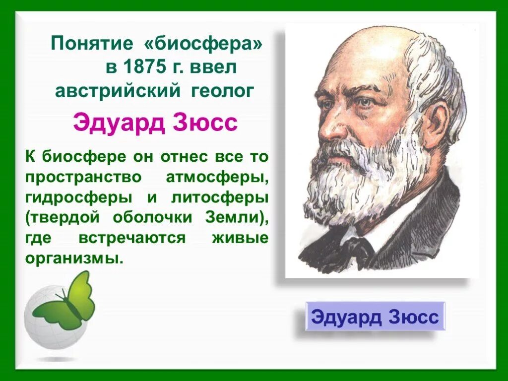 Презентация на тему Биосфера. Понятие Биосфера ввел. Э Зюсс вклад. Что делает биосфера