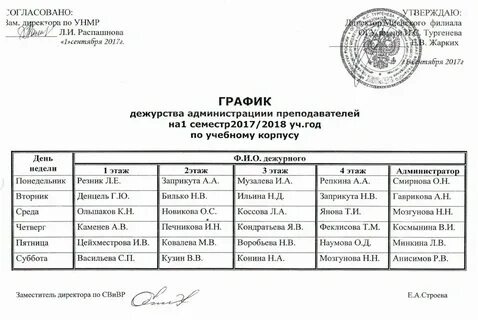Расписание родиной и в огу
