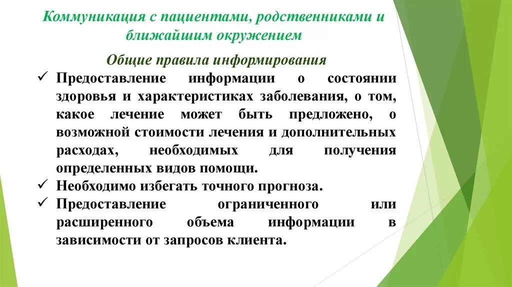 Информирование родственников пациента. Информирование родственников пациента