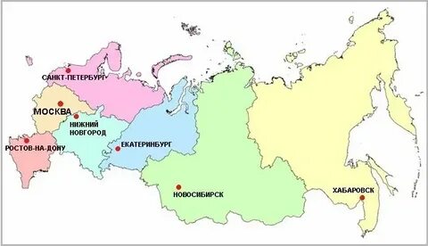 Карта федеральных округов москвы