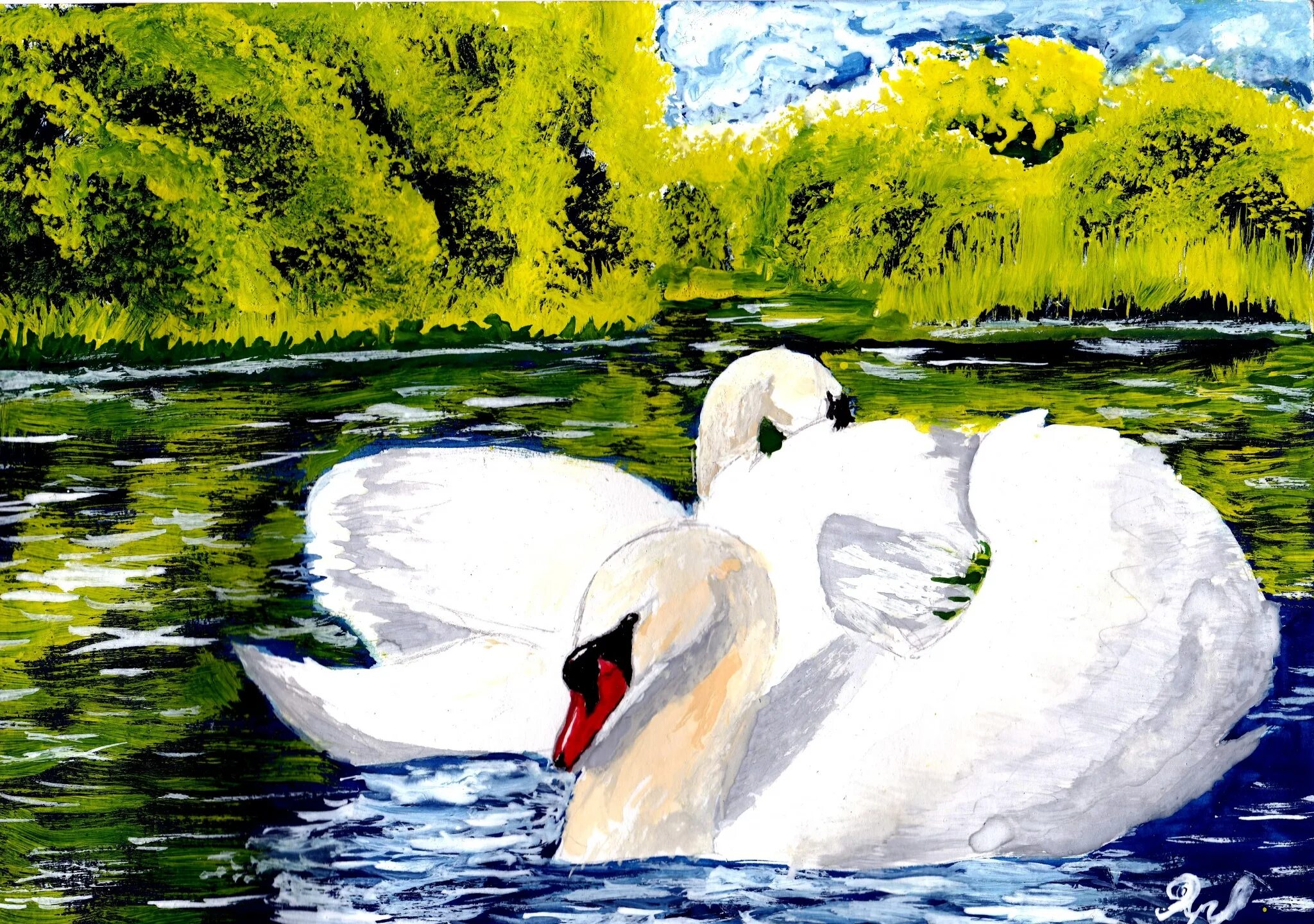 Лебедь рисунок. Лебедь для детей. Лебеди гуашью. Лебеди живопись. Рисование лебедя.
