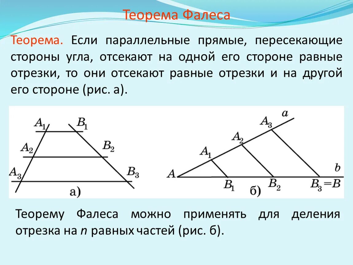 Теорема фалеса рисунок