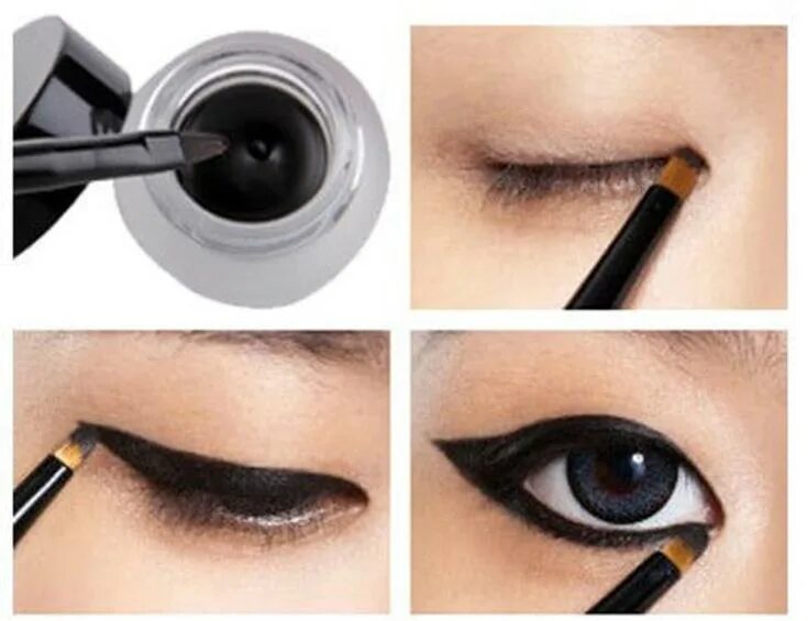 Eyeliner для глаз. TF подводка д/глаз Tel-10 "Master Eyeliner"черная (с мяг.кист.). Айлайнер / Eyeliner. Макияж с подводкой для глаз. Подводка для стрелок.