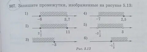Запишите промежуток на координатной прямой