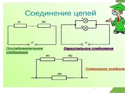 Схема участка цепи последовательного соединения