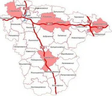 Карта автодорог воронеж