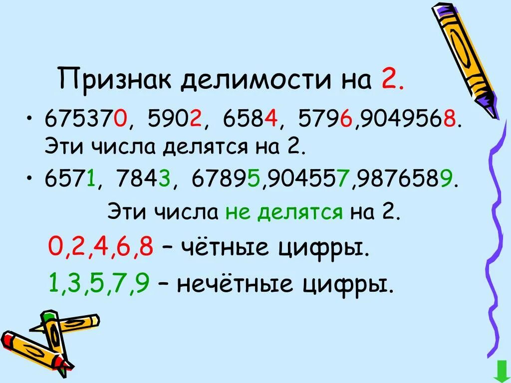 На какие цифры делится 10. Признаки делимости на 2. Признаки деления на 2. Признаки деления на 10. Признаки деления на 2 5 10.