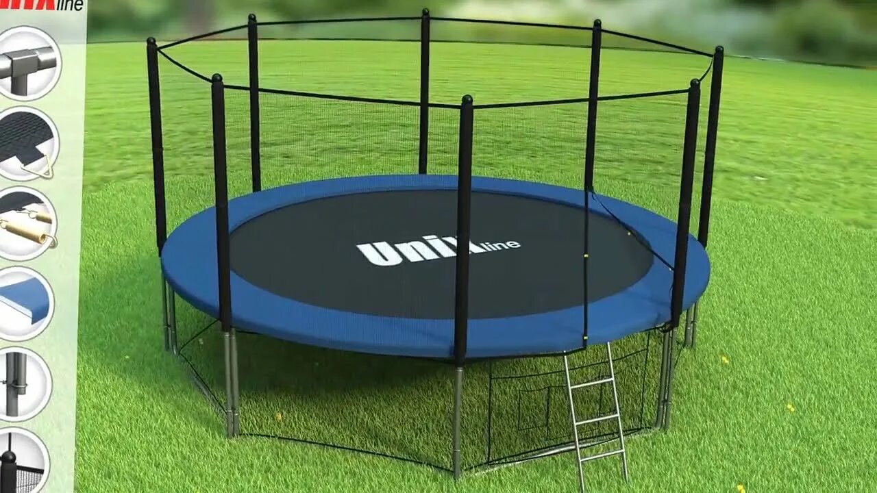 Сборка батута unix line. Батут unix line simple. батут юникс 8 ft с сеткой и лестницей. батут unix line simple 6 ft color (inside).