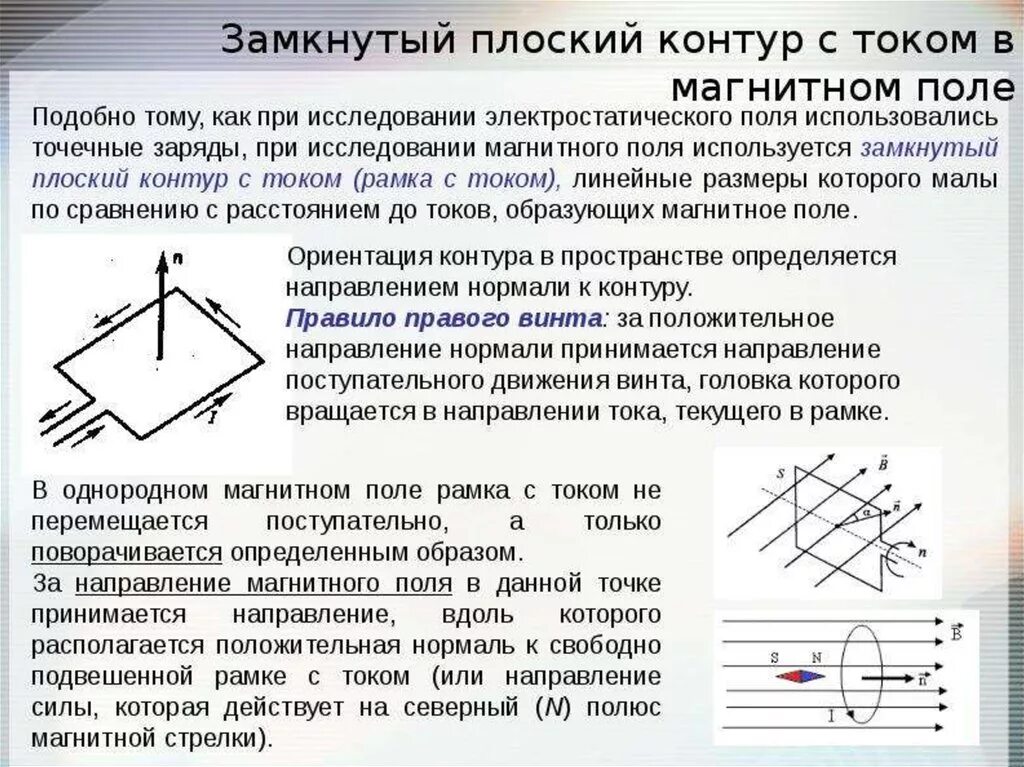 Провод и контур в магнитном поле