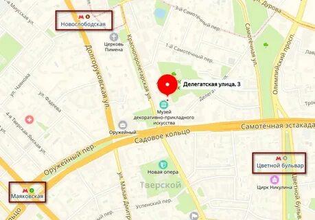 Карта метро новослободская