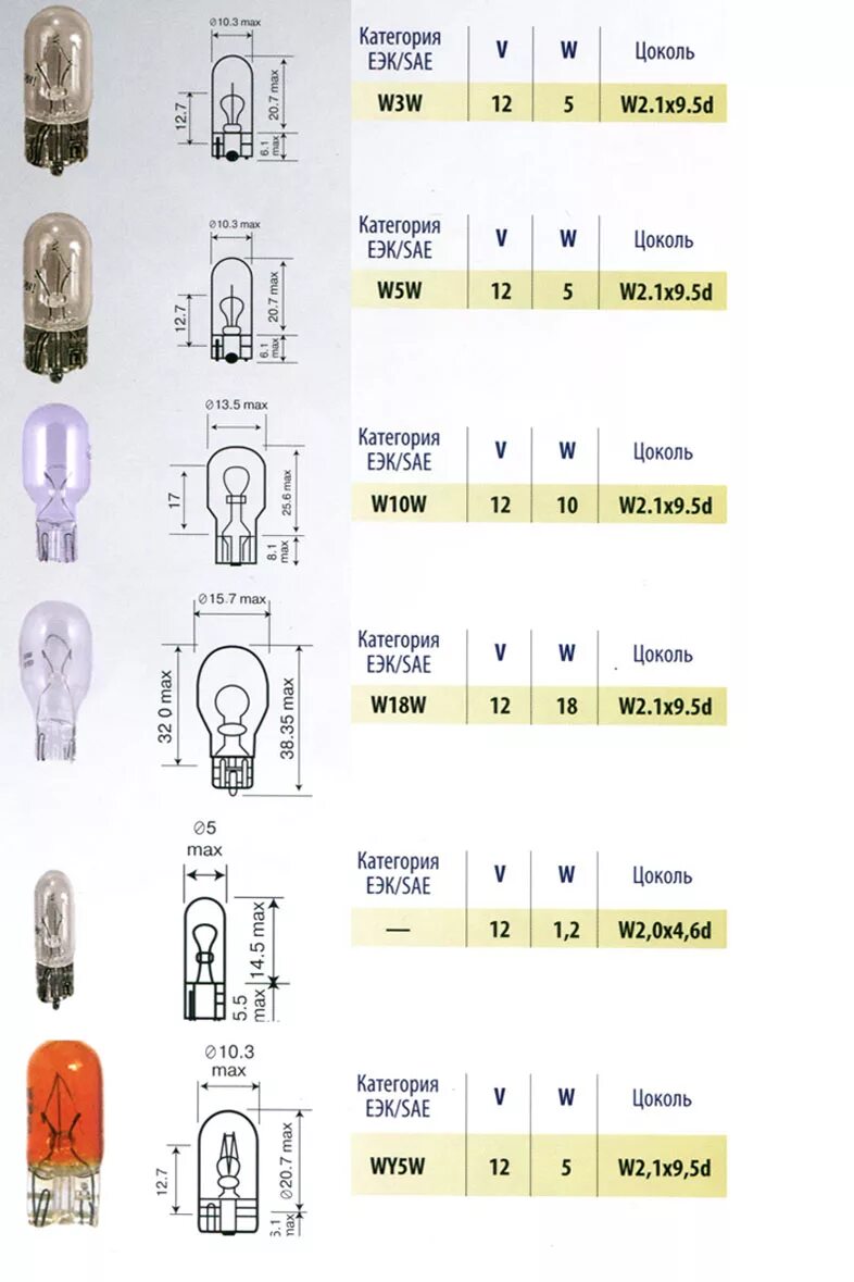 Цоколь габаритов. Типы цоколей ламп 12 вольт. Типы цоколей автомобильных галогенных ламп 12 вольт. Типы автомобильных ламп 12 вольт и их цоколей. Автомобильные лампочки на 12 вольт таблица.