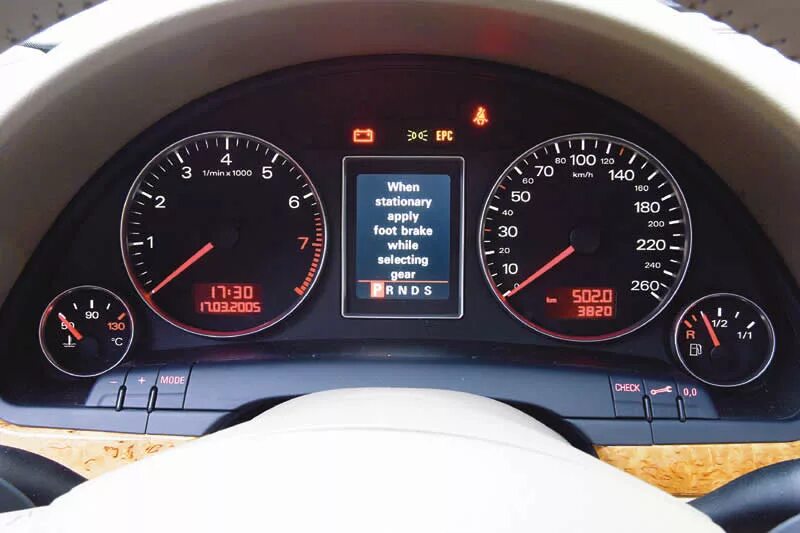 When stationary apply foot brake while selecting