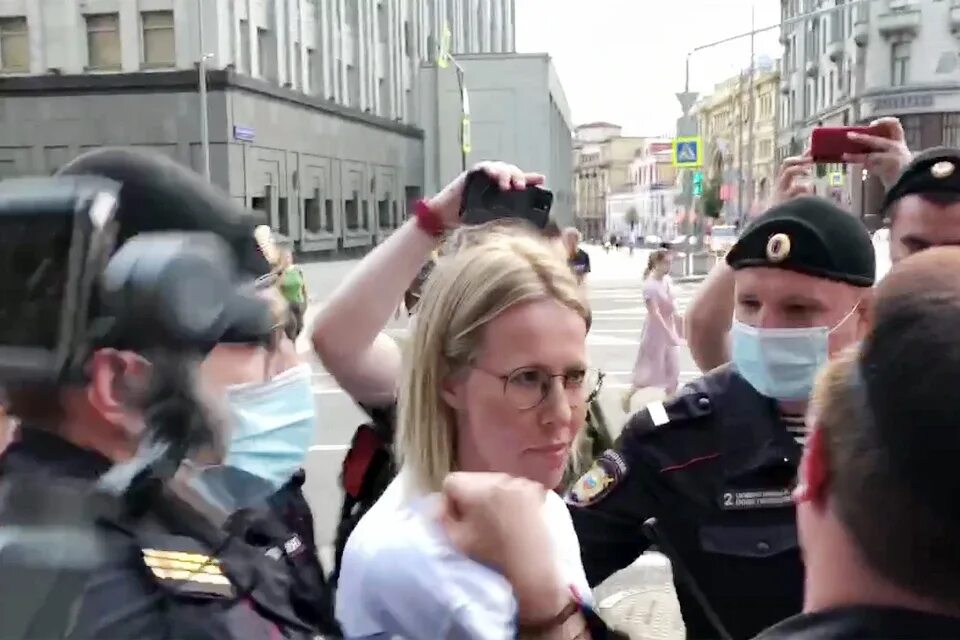 Собчак задержали на митинге.