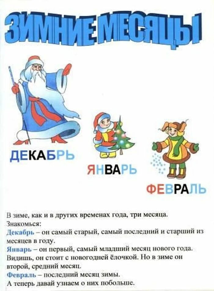 Тема зимние месяцы. Зимние месяцы. Зимние месяцы для детей. Зимние месяцы для дошкольников. Стихи про зимние месяцы для детей.
