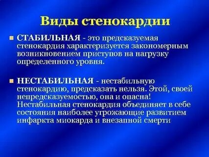 Патогенез стенокардии напряжения