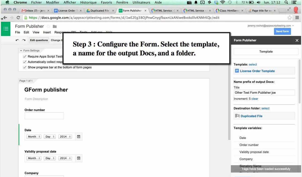 Extensions apps script