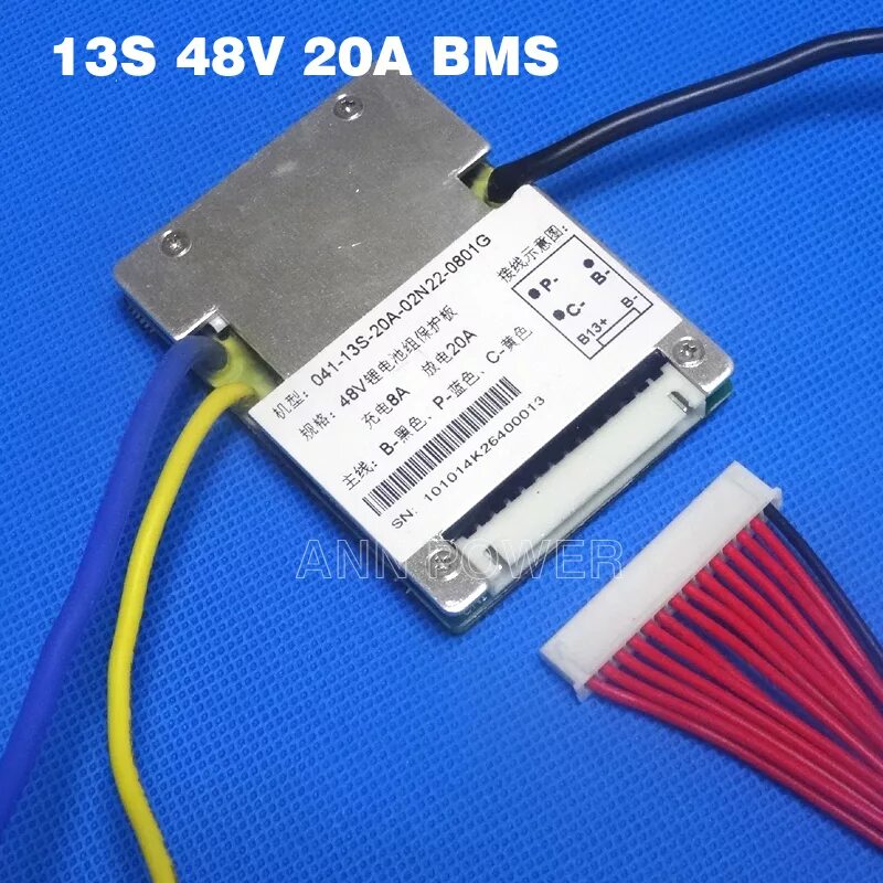 BMS 13s 48v 20a. BMS 20a 13s. BMS 13s с аккумулятором. Шлейф BMS 13s.