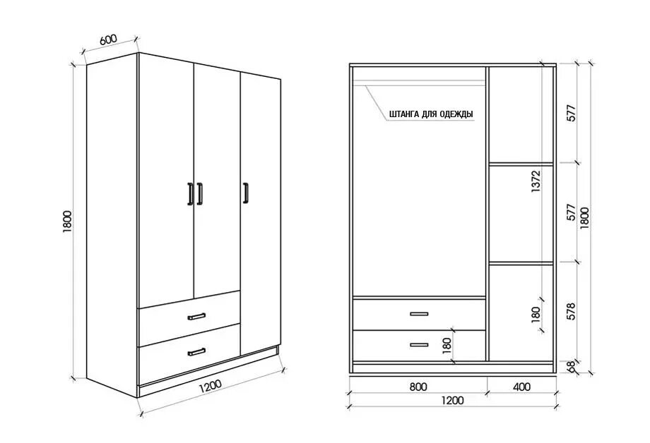 Сайт с размерами мебели. Шкаф трехстворчатый распашной чертеж. Чертеж 4х створчатый шкаф. Шкаф распашной Паули 2 схема. Чертеж шкафа щрв45.