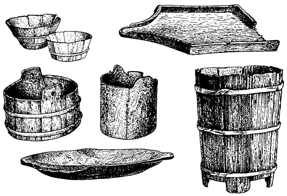 Ушат в древней Руси. Древняя утварь. Утварь славян. Домашняя древняя утварь.