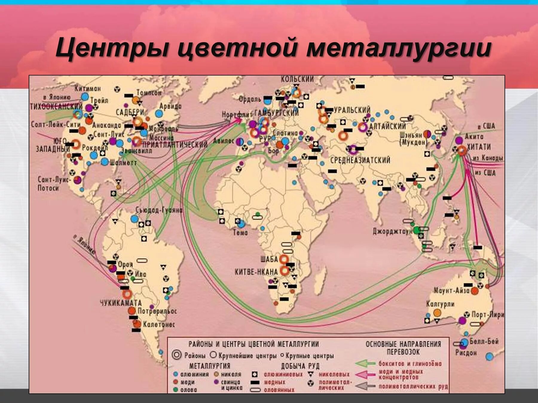 Основные месторождения руды. Крупнейшие центры цветной металлургии в России на карте. Крупнейшие месторождения цветных металлов в России на карте. Основные центры цветной металлургии. Цветная металлургия центр промышленности.