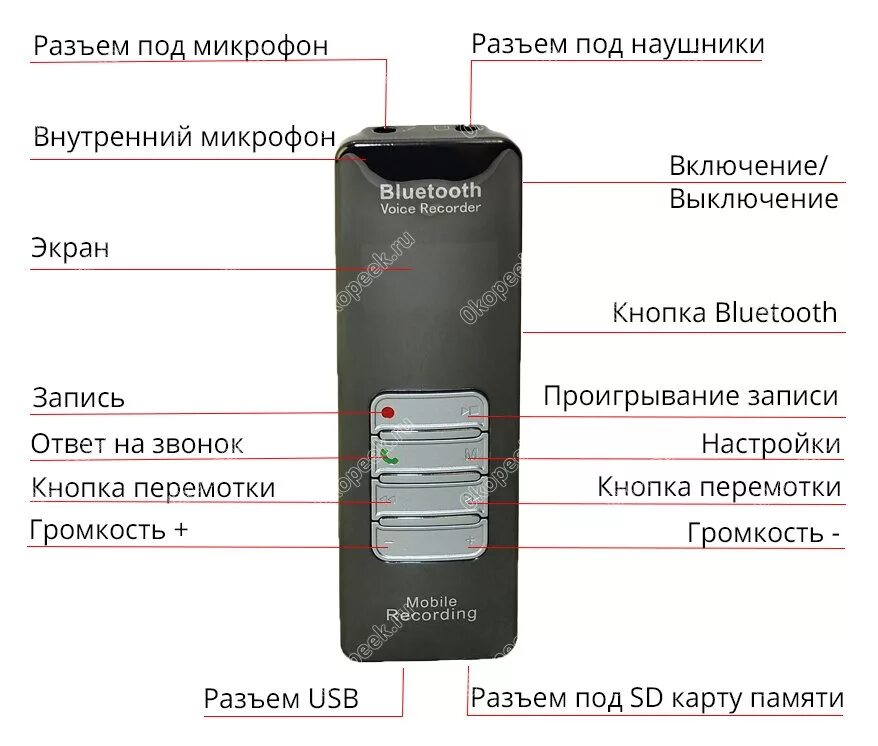 Управление диктофоном. Управление диктофоном