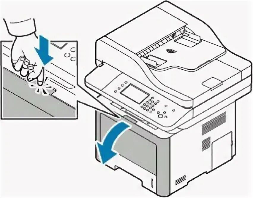 Paper jam check inside. Paper jam check inside