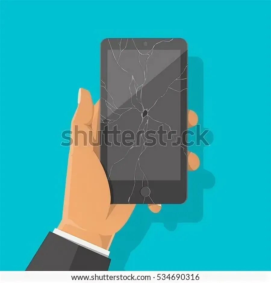 Сенсорный экран значок. Icon crack smartphone. Flat broken