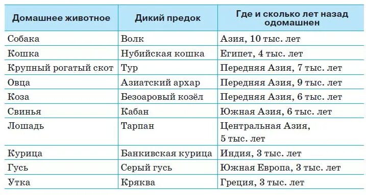 Центры происхождения домашних животных таблица. Центры происхождения одомашненных животных таблица. Одомашнивание животных таблица. Центры одомашнивания животных таблица. Когда начался процесс одомашнивания растений