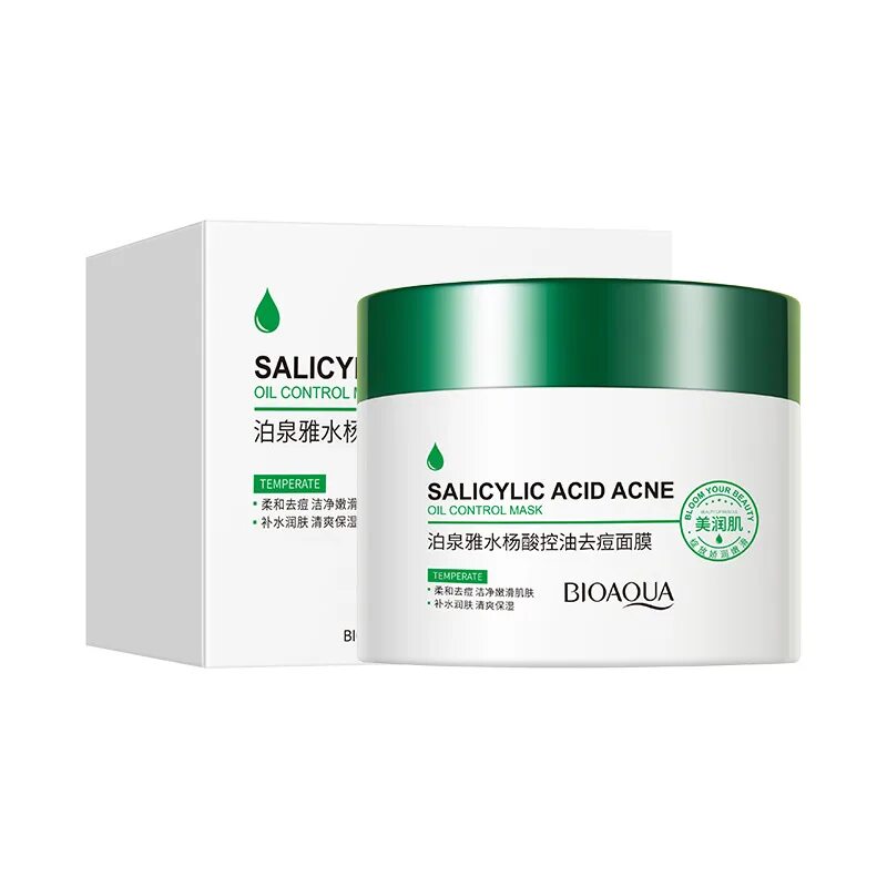 Ночная маска для лица BIOAQUA Salicylic acid acne Oil Control Mask. BIOAQUA. Матирующая маска для лица с салициловой кислотой, Salicylic acid acne 120гр. Ночная маска для лица BIOAQUA С салициловой кислотой. Ночная маска гель с салициловой кислотой БИОАКВА.