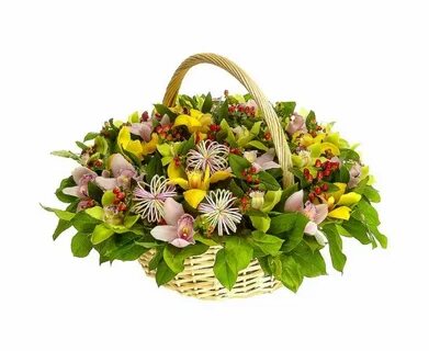 Зеленая и желтая корзина