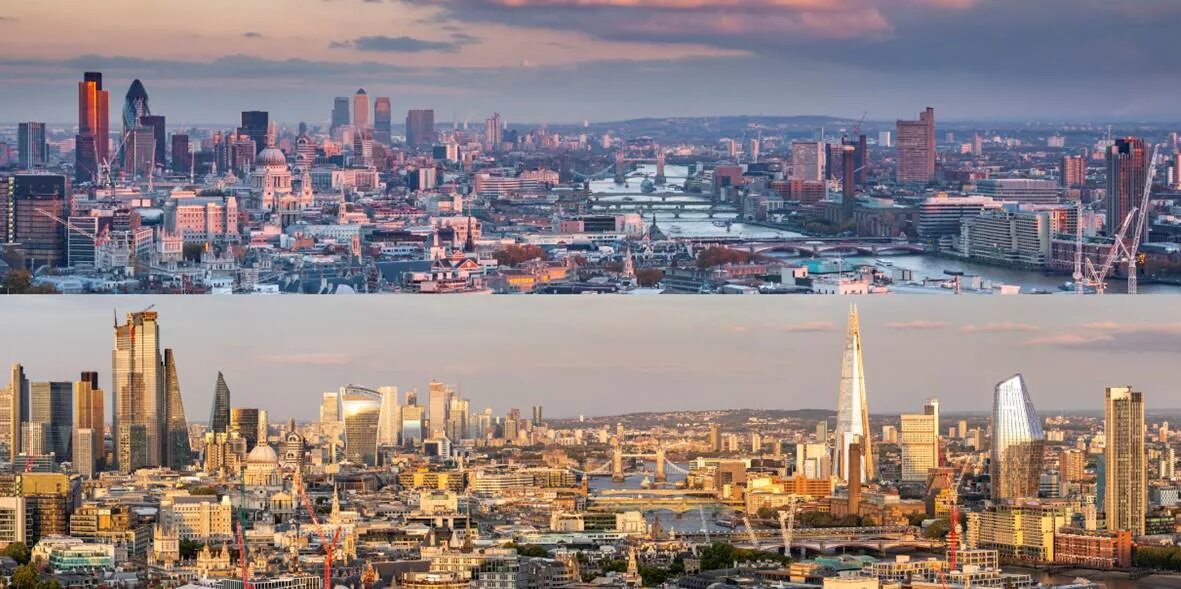 London is than new york. Лондон Скайлайн. Район Сити в Лондоне. Панорама города. Лондон панорама.