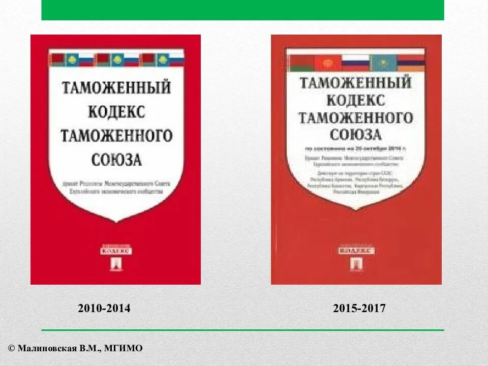 Последнее изменение таможенного кодекса