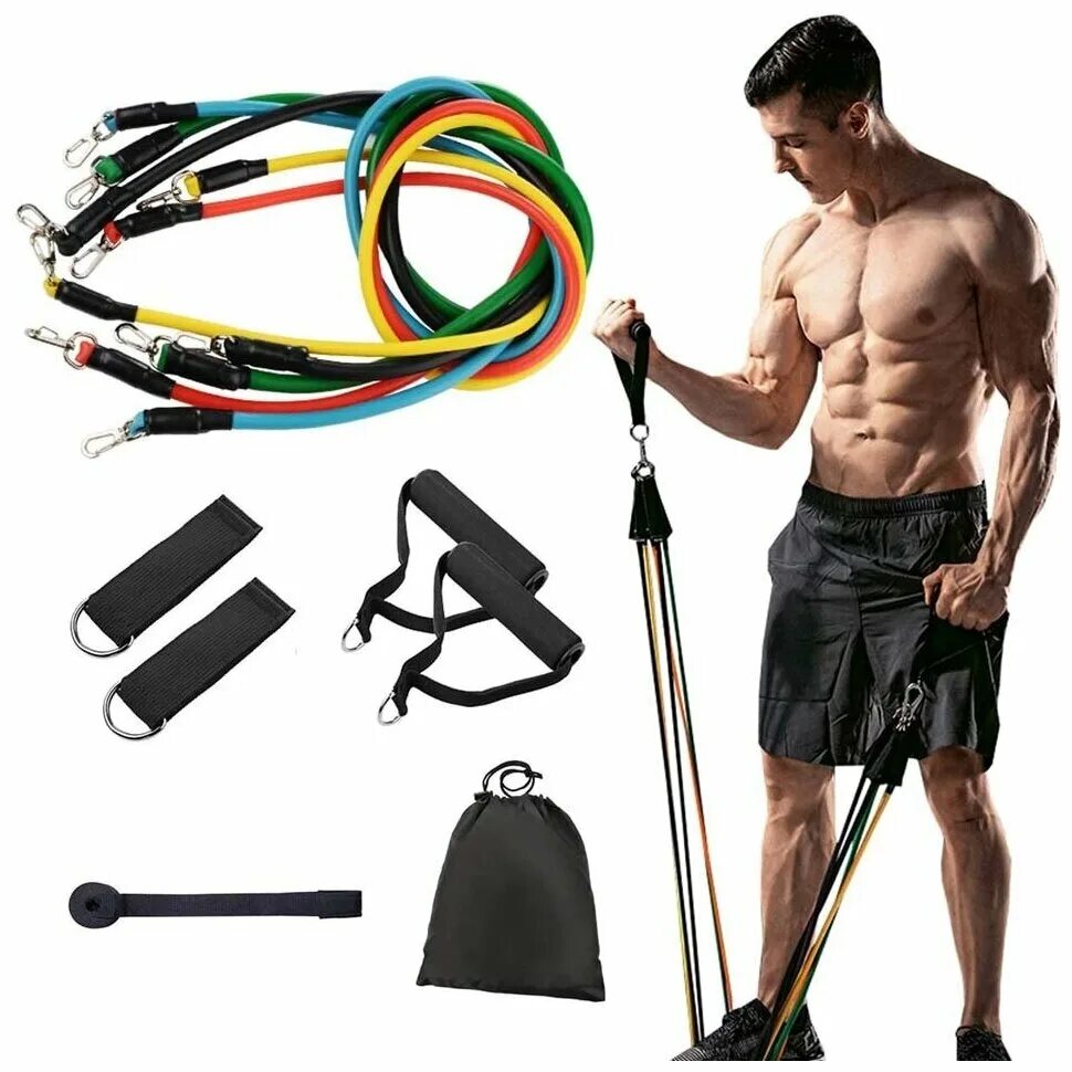 Тренажер резинка. Тренажер lt-011 power resistance bands. набор эспандеров resistance bands. ленточный эспандер (фитнес резинка), сопротивление 7, 600*50*2,2мм. комплект эспандеров home gym extreme (11 предметов).