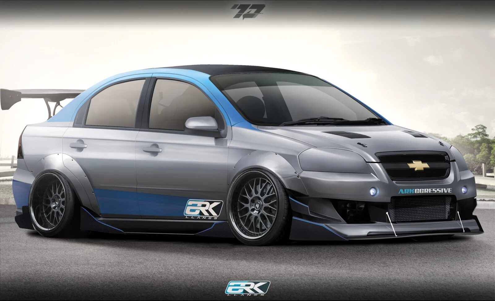 Virtual tuning. Chevrolet aveo 2 rocket bunny. pontiac g3. шевроле авео понтиак. chevrolet aveo tuning body kit 3d models.