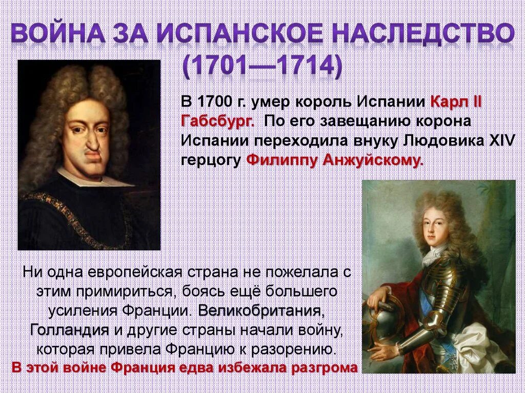 Договор 1700. Испанское наследство 1701-1714.