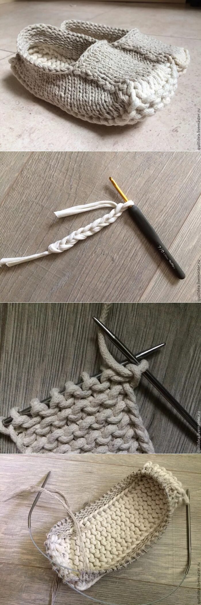 Лапти спицами. Вязаные лапти. Лапти из джута крючком. Вязаные тапочки из джута. Лапти чуни веревочные.
