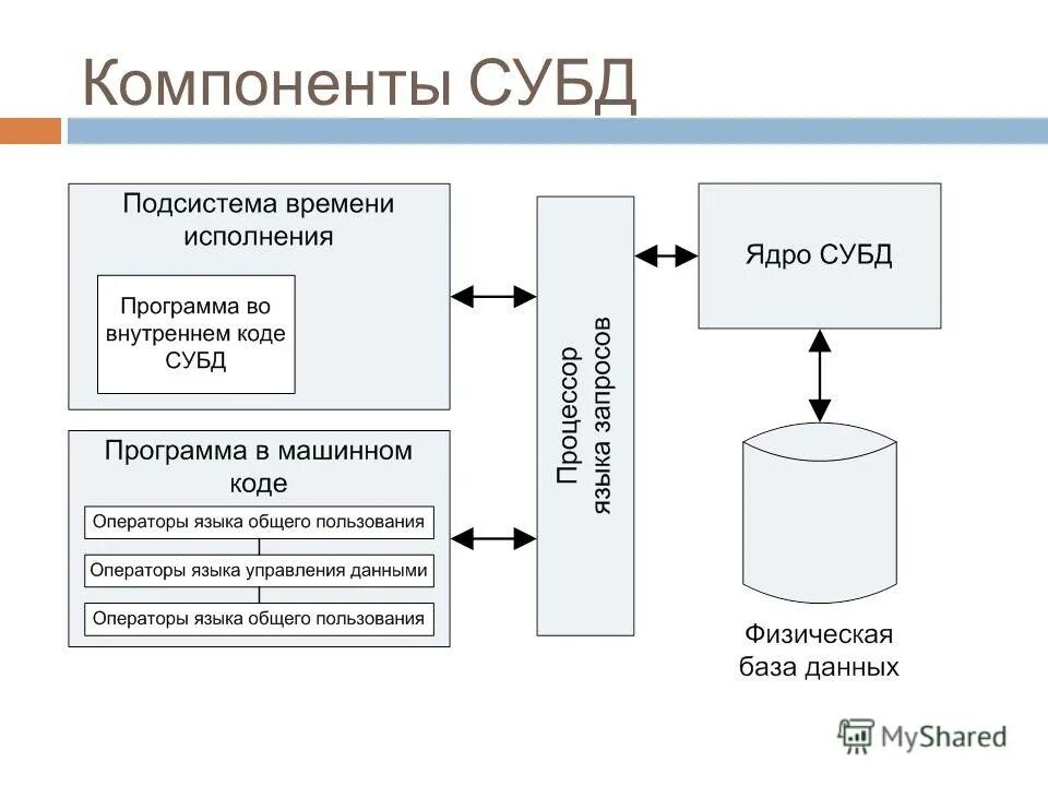 Организация систем управления базами данных. Пять основных компонентов СУБД. Система управления базами данных схема. Основные элементы систем управления базами данных. Основные элементы типовой организации СУБД.