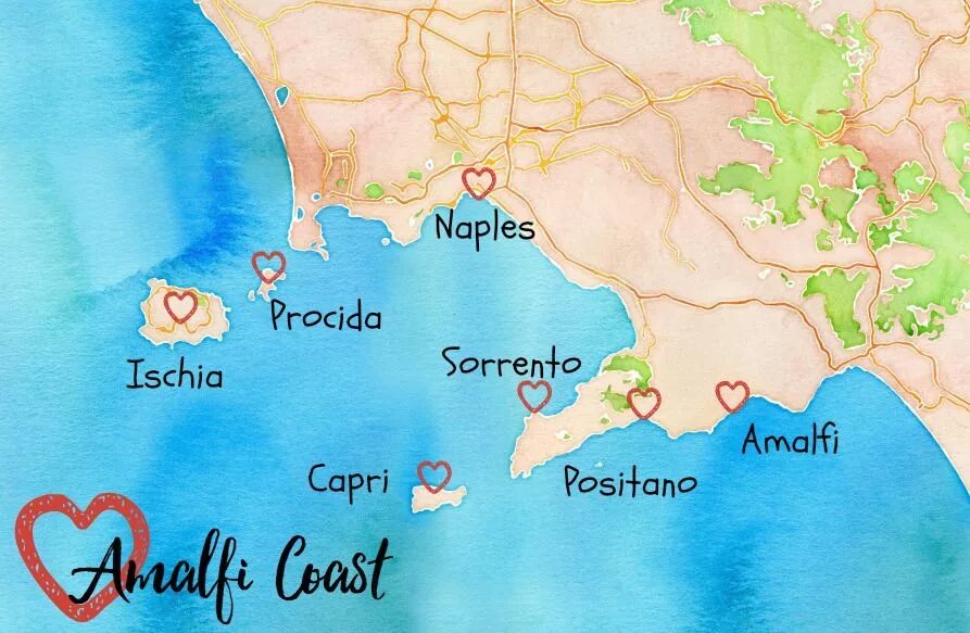 Амальфитанское побережье на карте. Амальфи на карте. Amalfi Италия on Map. Остров Искья Италия + Maps.