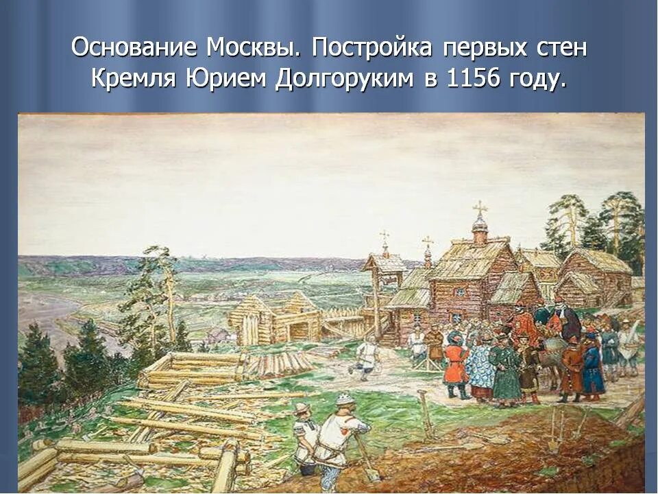 Первая г четвертая о. Основание Москвы 1147 Юрием Долгоруким.