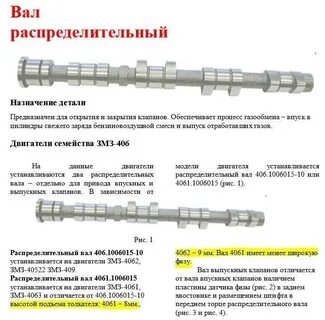 Распредвалы разница