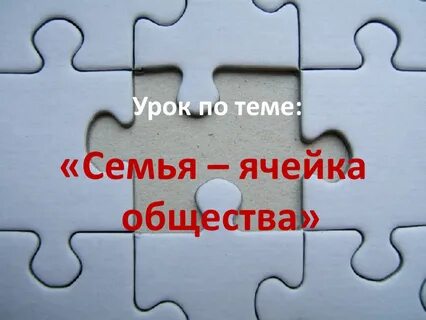 Семья социальная ячейка общества