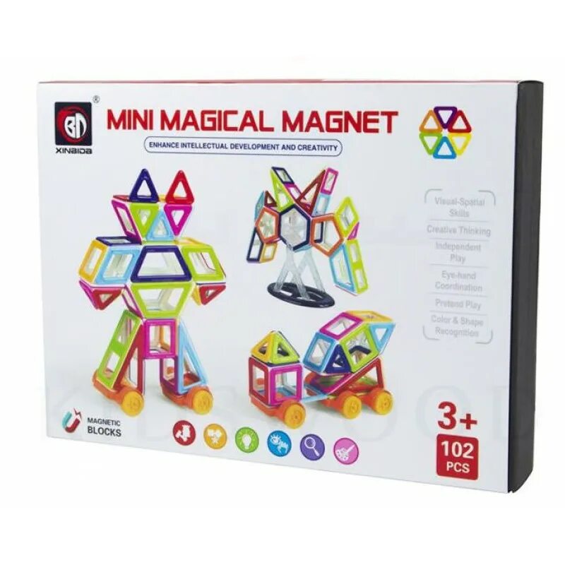 Mini magics. Magic Magnetic Blocks конструктор. Магнитный конструктор 102. Магнитные магниты конструктор 102 детали. Magic Magnetic магнитный конструктор в ящике.