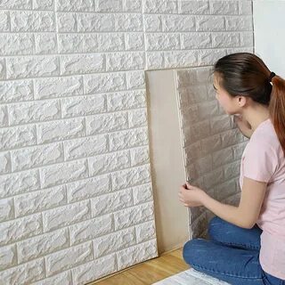 3D PE Foam DIY Wall Stickers Paper Embossed Brick Stone Office Home Room Decor e