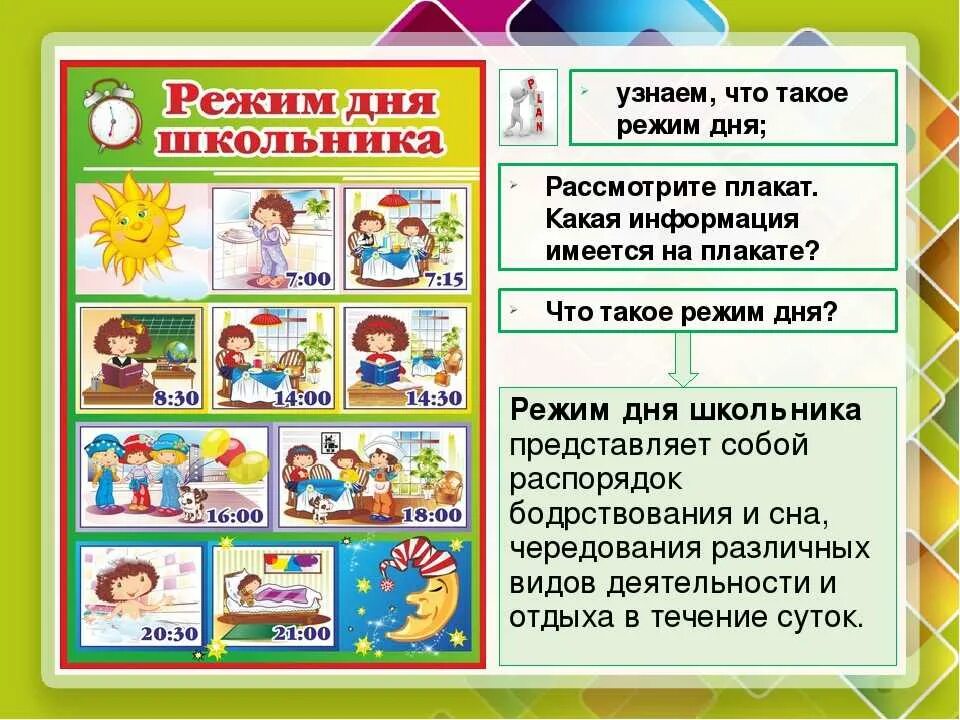 Что такое советы 4 класс окружающий. Режим дня школьника. беседа режим дня школьника. режим дня школьника 2 класс. режим дня для школьников младших классов.