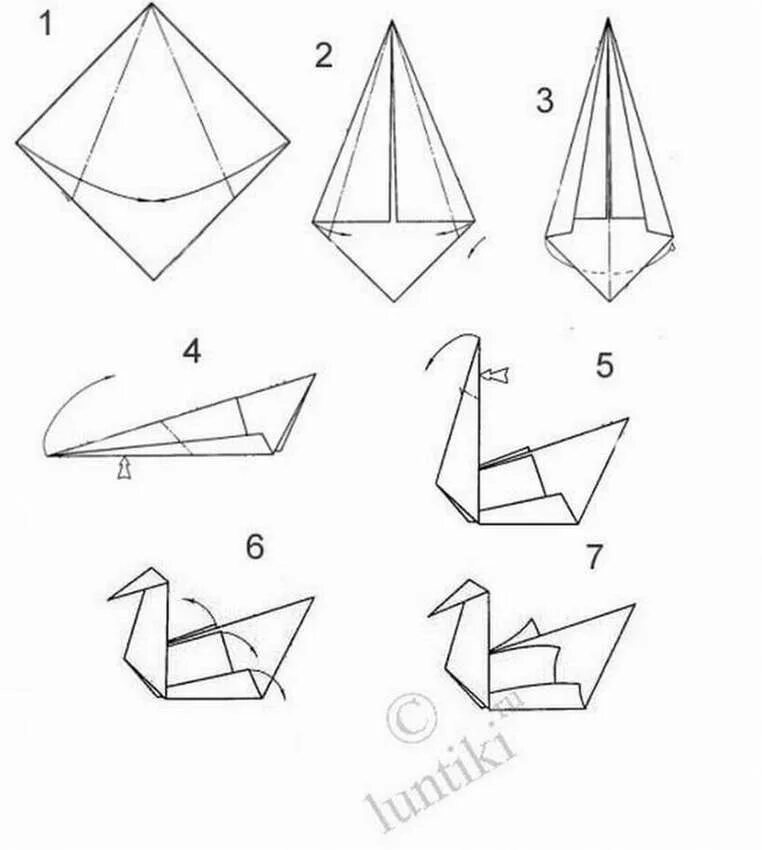 Пошаговое лебедя оригами. Оригами из бумаги лебедь схема. Оригами лебедь из бумаги пошагово для детей. Лебедь оригами из бумаги для детей схема простая. Оригами птица из бумаги пошаговая инструкция для детей.