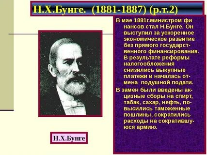 Бунге при александре 3 что сделал