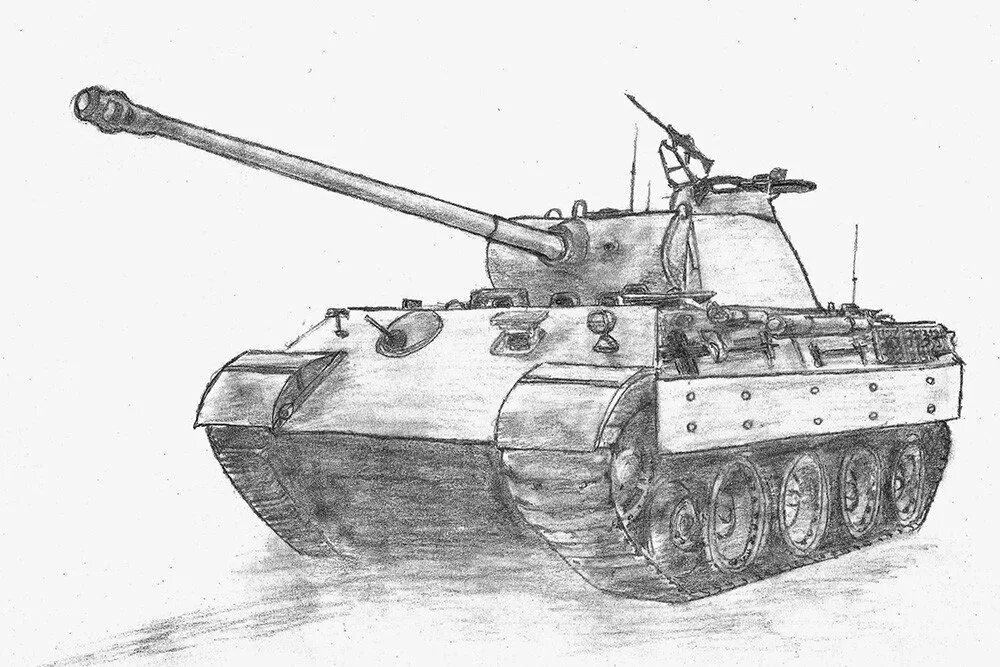 Как нарисовать катнапа. Танк пантера для срисовки. Срисовать танк пантера. Рисунки танков. Рисунок танка карандашом.